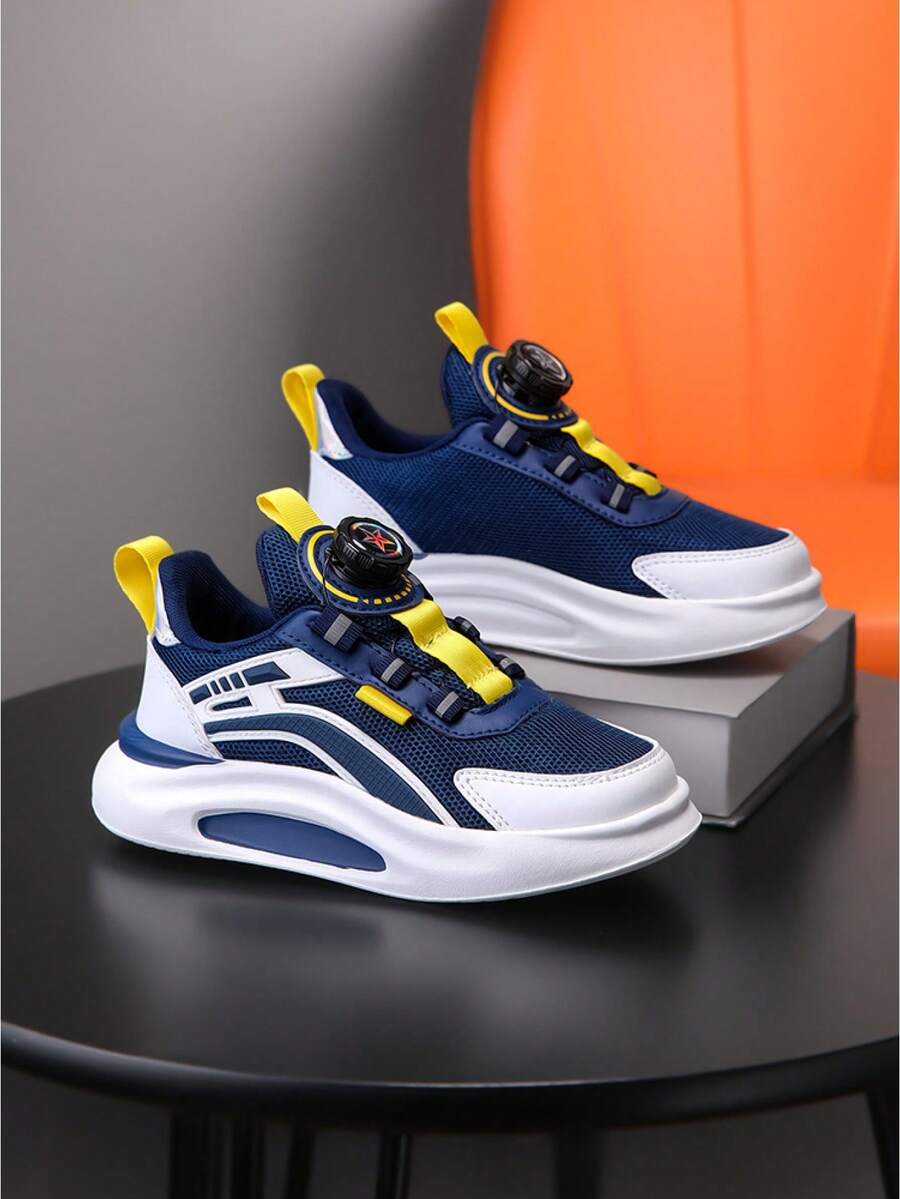 Breathable Blue & Yellow Children Sports Shoes - Lightweight Support For Playground And School Adventure - Blue and White - View 1