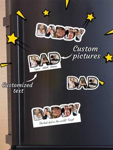 1pc Custom Best Dad Refrigerator Magnet, Dear Father Gift, First Time Dad Commemorative Fridge Magnet - Multicolor - View 2