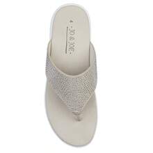 LADY COMFORT – Women's Rhinestone Toe Post Sandals - Stone - View 2