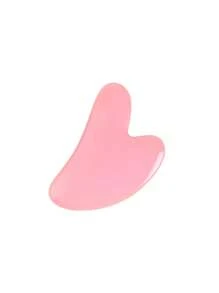 2pcs/1pc Heart-Shaped Rose Quartz Roller Massager - Face Beauty Massage Board With Dual Rollers, Anti-Aging Resin Face Roller And Gua Tool Set For Face, Eyes And Neck - Natural Skincare Beauty Tool To Relieve Wrinkles
