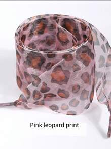 1 Pair/2pcs 1in/1.6in Wide 47.2in Long Leopard Print Shoelaces, Suitable For Sneakers, Boots And Various Clothing DIY Decoration