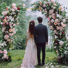 6.6X6.6FT Wedding Arch Backdrop Stand Square Gold Metal Balloon Arch Frame For Ceremony Anniversary Baby Shower Photo Booth Background Decoration - Gold - View 6