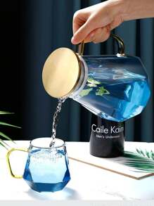 1pc Diamond Shaped Creative Fashionable High-Borosilicate Glass Cup, High-Quality Home Use Diamond Style Teapot