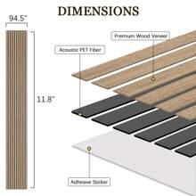 2-Pack Extra-Long Self-Adhesive Acoustic Wall Panels (94.5"X11.8") – Noise-Reducing & Stylish Wall/Ceiling Panels | Tool-Free Installation, Lightweight & Easy To Cut | Perfect For Home Theater, Studio, Living Room, Bedroom