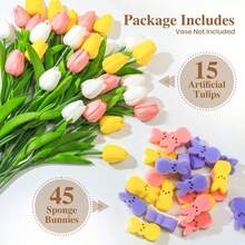 Easter Decoration - Vibrant Table Decorations With Bunny Vase Filler Set, Spring Centerpiece For Family And Holiday Celebrations - Multicolor - View 3
