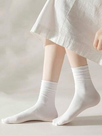 1pair Women Solid Casual Ankle Socks For Summer