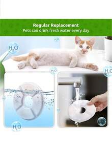 20 pezzi [Rotondi] Filtri di ricambio per fontana per gatti, compatibili con fontane per gatti da 80oz/2,4l, sistema multi-filtro con filtro al carbone attivo, adatti per fontane automatiche per animali domestici, adatti per distributori d'acqua per gatti e cani, prevengono la perdita di peli degli animali, evitano l'ingestione accidentale, proteggono la salute degli animali domestici, regalano il miglior regalo di compleanno per gli animali