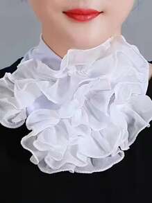 1 pieza Snood de mujer de gasa arrugada, cuello falso, bufanda con protección para el cuello, de seda versátil y elegante, adecuada para el uso diario y actividades al aire libre, Día de San Valentín