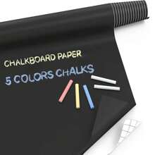 1 set de papel tapiz de pizarra desmontable y 5 tizas de colores aleatorios, pizarra de borrado en seco, apropiada para dibujos de niños, oficina, escuela, hogar, vuelta al cole