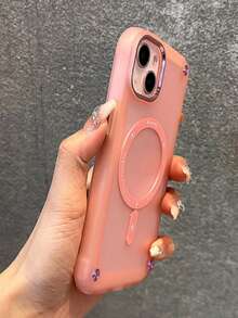 磁性奢华哑光半透明装甲防震外壳适用于 16 14 12 13 15 Pro Max 11 无线充电保护套 - 粉色 - 查看 2