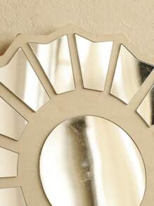 1pc Divine Feminine Wall Mirror - 30.5CM/12IN Sacred Sunburst Design With Wooden Frame, Boho Spiritual Mirror For Living Room, Meditation Corner, Bedroom Decor