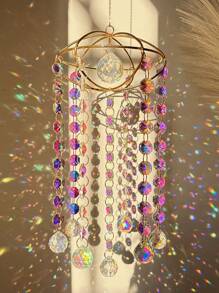 1pc Handmade Crystal Sun Catcher, Reflects Sunlight And Rainbows, Hanging Wind Chime Style Sun Catcher, Suitable For Windows, Indoor Home Decor, Outdoor Garden Decoration, Gifting For Valentine's Day, Thanksgiving, Christmas, Parties