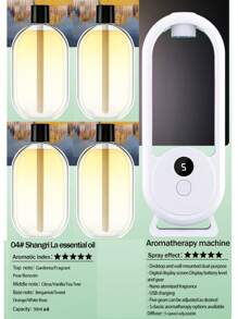 Rechargeable Aromatic Diffuser 5 Modes Essential Oil Diffuser Machine Homemade Air Freshener Diffuser For Home Car Room Fragrance Wall-Mounted Oil Aromatherapy Machine Air Purifying Automatic Diffuser Toilet Deodorization Fragrance Humidifier Colorful Night