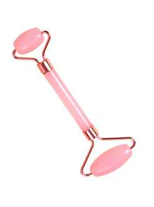 2pcs/1pc Heart-Shaped Rose Quartz Roller Massager - Face Beauty Massage Board With Dual Rollers, Anti-Aging Resin Face Roller And Gua Tool Set For Face, Eyes And Neck - Natural Skincare Beauty Tool To Relieve Wrinkles