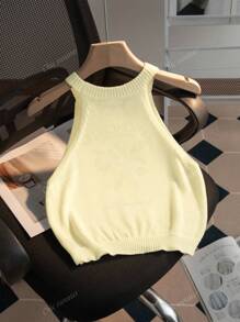 Nouveau top d'été pour femmes à col rond, motif citron, style simple et élégant, adapté pour les déplacements, hauts d'été pour femmes