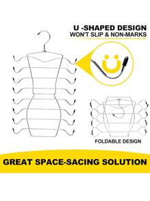 1pc Household Stainless Steel Folding Hanger, Underwear Underwear Drying Storage Rack Metal 8/4 Layer Underwear Bra Hook, Multi-Layer Thick Seamless Halter Vest Storage Rack
