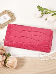 Fashion Black Purse Women's Long Wallet With Multi Functional Card Holder For Credit Cards Cash And Coins Featuring Zipper Pocket Travel Essentials And Travel Bag For Women Ideal Gift For Mother Wife Girlfriend Teacher Or Anniversary Stylish Stone Pattern For Office Commute Travel Or Daily Use Premium Leather Wallet For Women Bags And Purse Accessories