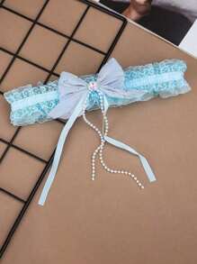 1pc Multi-Color New Bride Sexy Lace Leg Garter, Adjustable Lace Trim High-End Bridal Wedding Decoration Accessory