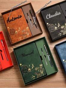 Customizable Notebook High-End Gift Box Set Customized Notepad A5 Book Business Gift Notebook,Multi-Functional,Ornamental,Reusable,Modern,Colorful,Cute,Vintage,Cartoon,Kawaii,Custom,Personalized,Unique,Customized,Workers,Clients,Students,For Business/Work/Office,For School,School Supplies,Back To School - Multicolor - View 2