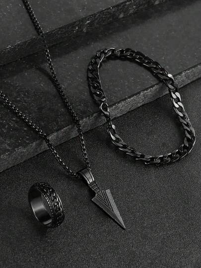 Collar con colgante de aleación con forma de flecha, estilo punk a la moda - regalo perfecto de joyas y accesorios de moda para el cumpleaños del novio