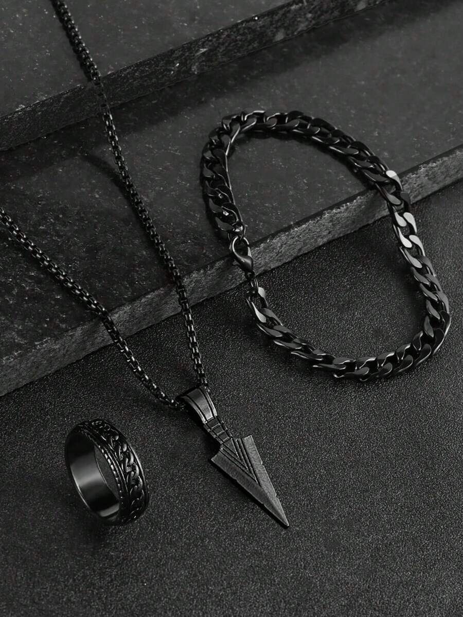 Fashion Men's Punk Style Arrow Shaped Alloy Pendant Necklace - Perfect Jewelry And Fashion Accessory Gift For Boyfriend Birthday - Arrow Necklace - View 1
