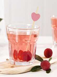 200pcs/100pcs/50pcs/20pcs/10pcs Bamboo Heart Shaped Fruit Skewers, Suitable For Weddings, Buffets, Desserts, Valentine's Day Parties, Events, Restaurants, Birthday Celebrations