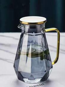 1pc Diamond Shaped Creative Fashionable High-Borosilicate Glass Cup, High-Quality Home Use Diamond Style Teapot