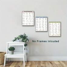 Frameless 3pcs Workout Poster, Stability Ball Exercise+Pilates Exercise+Resistance Band Exercise, Full Body Exercises, Workout Poster For Home Gym, Workout Exercise Chart, 8x10inch - Multicolor - View 6