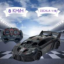 Carrinho De Controle Remoto Recarregável Que Solta Fumaça - PRETO E AZUL - Visão 4