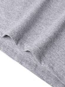 Men's Simple Print Round Neck Sleeveless Tank Top, Summer - Grey - View 3