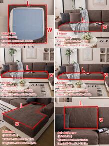 1 Stück Plüsch Jacquard rutschfeste Anti-Splash Sofasitzüberzug, weich und hautfreundlicher moderner Stil elastischer Sofahusse, geeignet für alle Jahreszeiten, hundesicher, passend für L-förmige Kombinations-Sofas und 1/2/3/4-Sitzer-Sofas (einzeln verkauft)