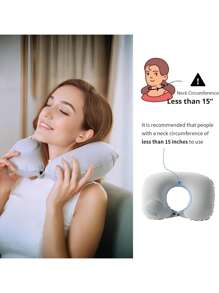 1 Stück aufblasbares Reisekissen, verstellbares aufblasbares Nackenkissen, tragbares aufblasbares U-förmiges Kissen, für Flugzeuge, Reisen, Lendenstütze, ultraleichtes aufblasbares Reisekissen Nackenkissen, aufblasen, komprimierbar