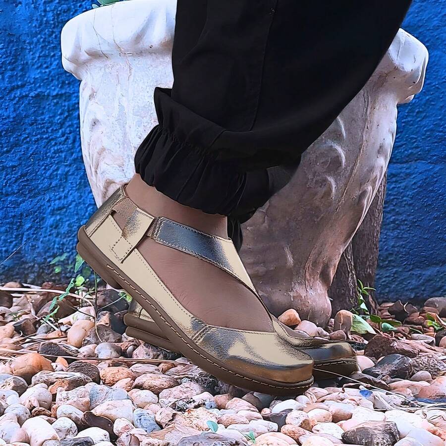 Women's Sneakers Scarpe Shoes Doll Casual Retro Comfort - 金色 - 查看 1