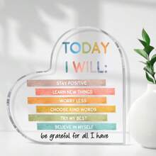 1 pieza Letrero de acrílico con afirmaciones positivas, 3.9*3.9 pulgadas, regalo de concientización sobre la salud mental, decoración de oficina de consejero, decoración inspiradora de psicología