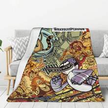 1pc Pop Blanket Ular  Anime Glam Style Flannel Blanket Super Soft Warm Bed Blanket Sofa Bedding Bedroom Sofa Office Car Four Seasons Cozy Shaggy Blanket Girls Boys Adult Gift