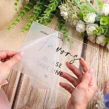 6 Pcs Acrylic Wedding Reception Signs Clear Table Decoration With Holder Rustic For Ceremony (Classic Style) - Transparent - View 2