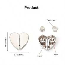 1/2/4/6 对窗帘磁扣，心形可拆卸无钉窗帘夹，金属纽扣遮光 - 彩色 - 查看 12