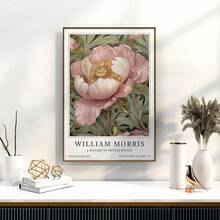 1 件 William Morris 海报、粉色花卉印刷品、复古花卉印刷品、展览海报、植物印刷品、花卉艺术品、William Morris 礼品、灵感现代帆布艺术印刷品 - 适用于客厅和卧室的无框墙壁装饰 - 彩色 - 查看 8