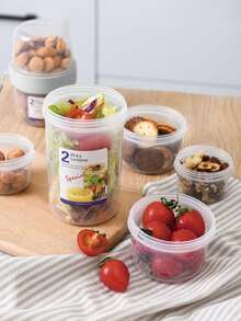 早餐杯 外带杯 谷物和牛奶容器 双层密封酸奶便携杯 谷物燕麦片或水果容器 办公室大学旅行野餐密封食品储存容器，宝宝妈妈，学生，白领必备便携式午餐盒，返校用品