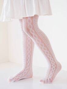 2pcs Girls Fishnet Tight Pantyhose For Spring & Summer, Dainty And Suitable For Girls Daily Life - White - View 5
