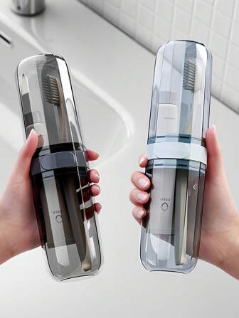 牙刷杯 带盖牙刷架 透明牙刷盒 便携式牙膏收纳 旅行洗漱杯 旅行必备配件 露营 商务 返校旅行 居家旅行必需品 旅行配件 旅行必备品 海滩度假 暑假 学校配件 用品 返校用品