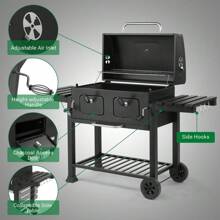 Heavy-Duty Oversize Charcoal Gril Garden Outdoor Liftable BBQ Picnics