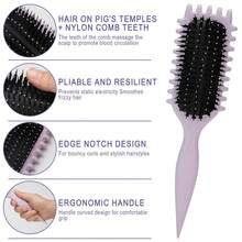 发刷，2025 最新款野猪鬃毛发刷造型刷，卷发定型刷，女士卷发造型刷，发刷，梳子，美发工具，理发沙龙美发产品及配件，美容旅行必备品，返校，旅行度假必备品，女士发饰 - 彩色 - 查看 4