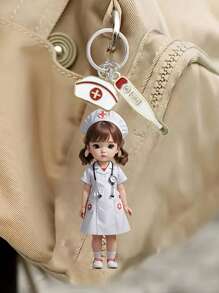 Nurse Doctor Keychain, Nurse Pattern Pendant, Bag Ornament, Acrylic Flat Keychain, Creative Accessory Accessories, Pendant Accessories That Can Be Hung On Backpacks, Phone Cases, Keychains, Car Decoration Pendant, Suitable For Both Boys And Girls, Suitable For Nurses, Doctors, Medical Workers, Gifts, Nurse's Day Gifts, The Best Gift For Medical Staff