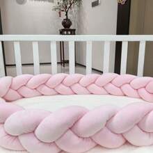 1pc Baby Bed Surround Hand Woven Strip Knotting Four Strand Fried Dough Twists Braid Anti-Collision Soft Bag Baby Bed Surround