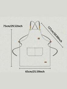 New Waterproof Anti-Oil Apron For Kitchen Cooking, Fashionable Bib Design For Men, Cafe/Restaurant Work Uniform, Customizable Waterproof & Oil-Resistant - Brown - View 9