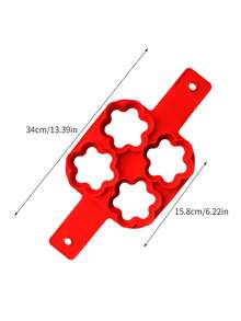1PC Pancake Molds Silicone Baking Mould Egg Maker Pancake Egg Ring Nonstick Silicone Round Egg Rings (Red 7/4 Holes) - Multicolor - View 14