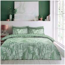VELVETIO Fern Duvet Cover Set With Matching Pillowcases Reversible Beddings Quilt Covers - Green - View 3