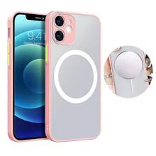 Hadaasi 1 buah Casing Ponsel Tipis Anti-Jatuh Magnetik Warna Pink Muda dengan Sentuhan Lembut, Akrilik Matte + TPU, Pelindung Lensa Kamera Tepi Lembut, Perlindungan Penuh, Anti-Jatuh, MagSafe, Pengisian Daya Nirkabel, Tahan Gores, Kompatibel dengan iPhone 16 Pro/16 Pro Max/16 Plus/16/15 Pro/15 Pro Max/15 Plus/15/14 Pro/14 Pro Max/14 Plus/14/13 Pro/13 Pro Max/13/12 Pro/12 Pro Max/12/11 Pro Max/11/11 Pro/XS Max/XR/XS/X - Baby Pink - View 3