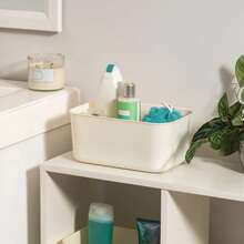 Small Plastic Storage Organizer Basket, White - 1 - View 7